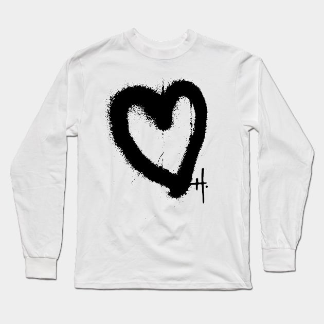 Hydrus Graffiti Heart Long Sleeve T-Shirt by Hydrus